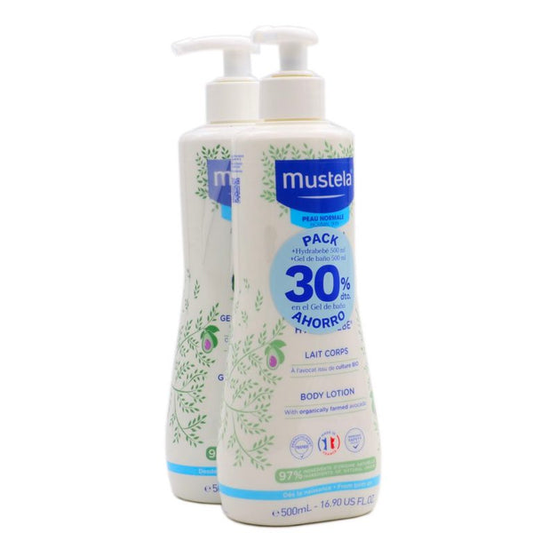 Mustela Hydra Bebe 500ml + Gel de Baño Suave 500ml