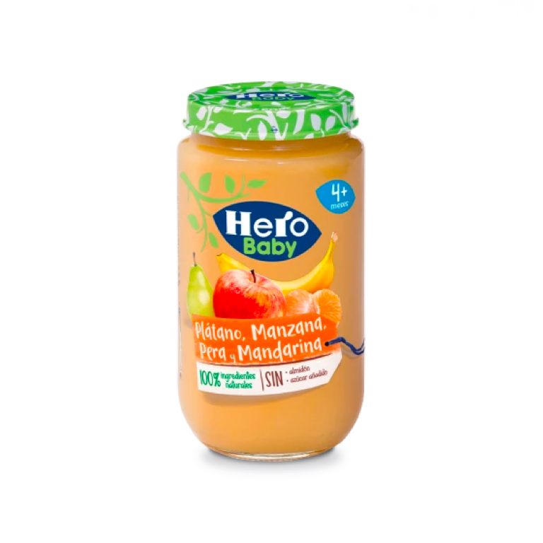 Hero Potito Tarrito de Plátano Manzana Pera Mandarina