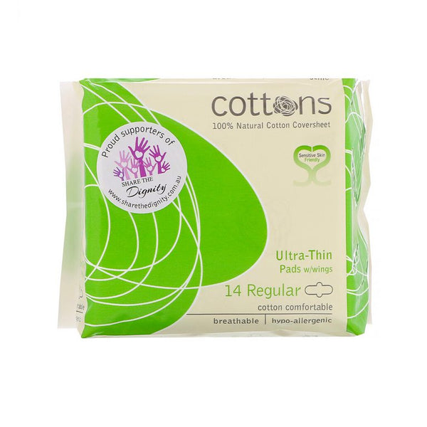 Cottons compresa ultrafina con alas absorción regular 14uds