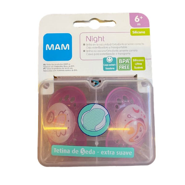 MAM Baby Chupete Air Night 6+ Silicona 2 Unidades