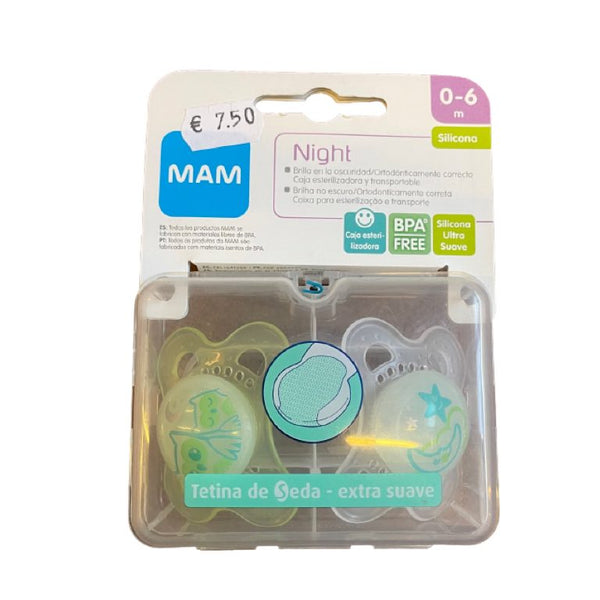 MAM Baby Chupete Air Night 6+m Silicona 2 Unidades