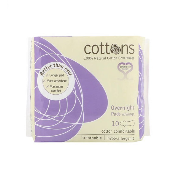 Cottons compresa noche con alas 10uds