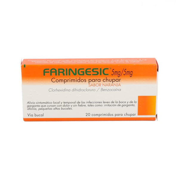 Faringesic 20 Comprimidos para chupar sabor naranja