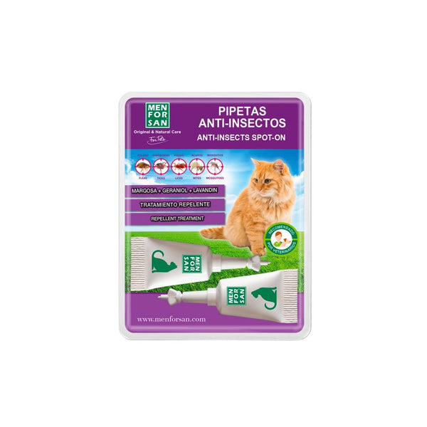Menforsan 2 Pipetas Anti-insectos 100% natural para gatos