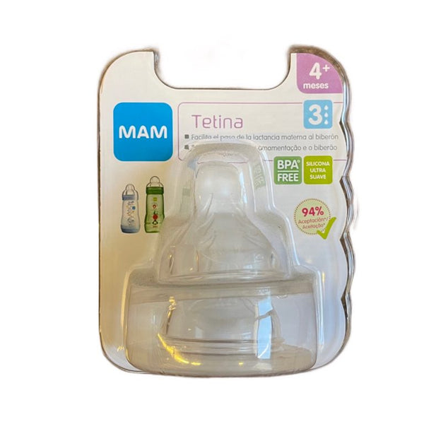 MAM Tetina Silicona +4M, 2 Uds