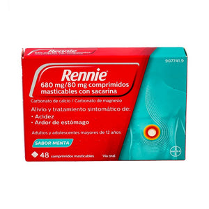 Rennie 48 Comprimidos con Sacarina Menta