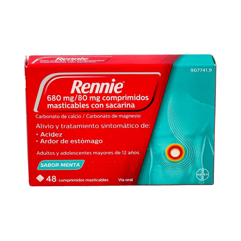 Rennie 48 Comprimidos con Sacarina Menta