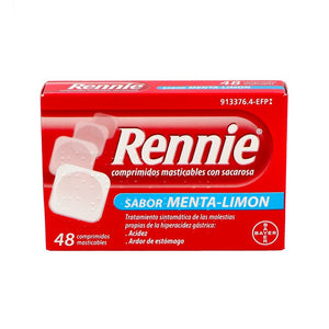 Rennie 48 Comprimidos con Sacarina Menta Limon