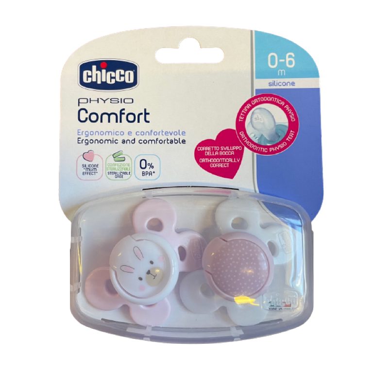 CHICCO CHUPETE COMFORT SILICONA AZUL 0-6M