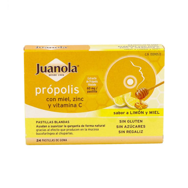 JUANOLA PROPOLIS ZINC VIT C LIMON 24 GOM