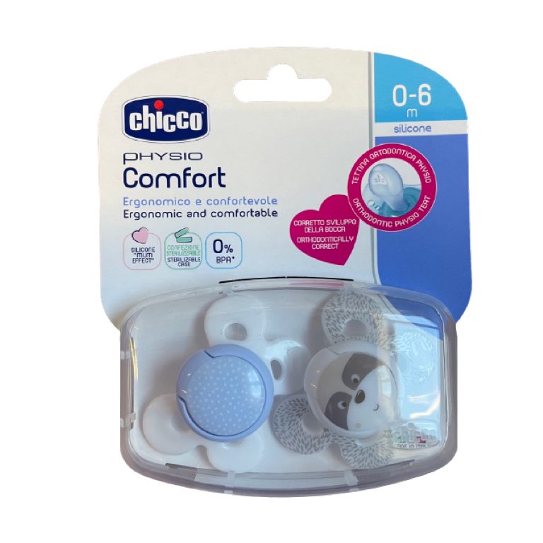 CHICCO CHUPETE COMFORT SILICONA AZUL 0-6M